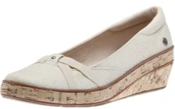 Best Grasshoppers Gigi Metallic Linen Wedge Loafer