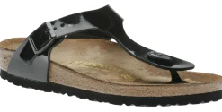 Discount Birkenstock Gizeh Birko-Flor Black Patent Thong Sandal