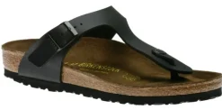 New Birkenstock Gizeh Birko-Flor Black Thong Sandal