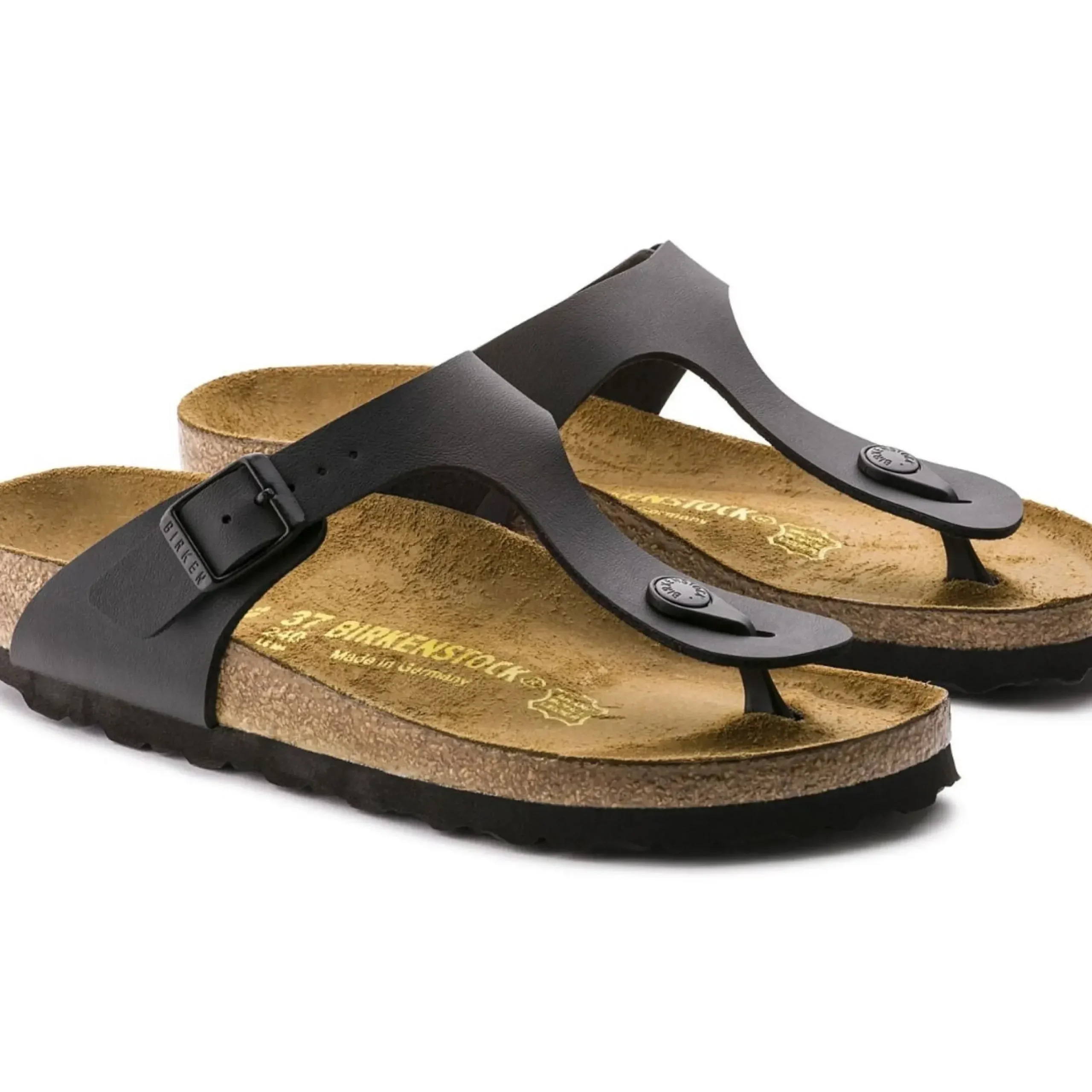 New Birkenstock Gizeh Birko-Flor Black Thong Sandal