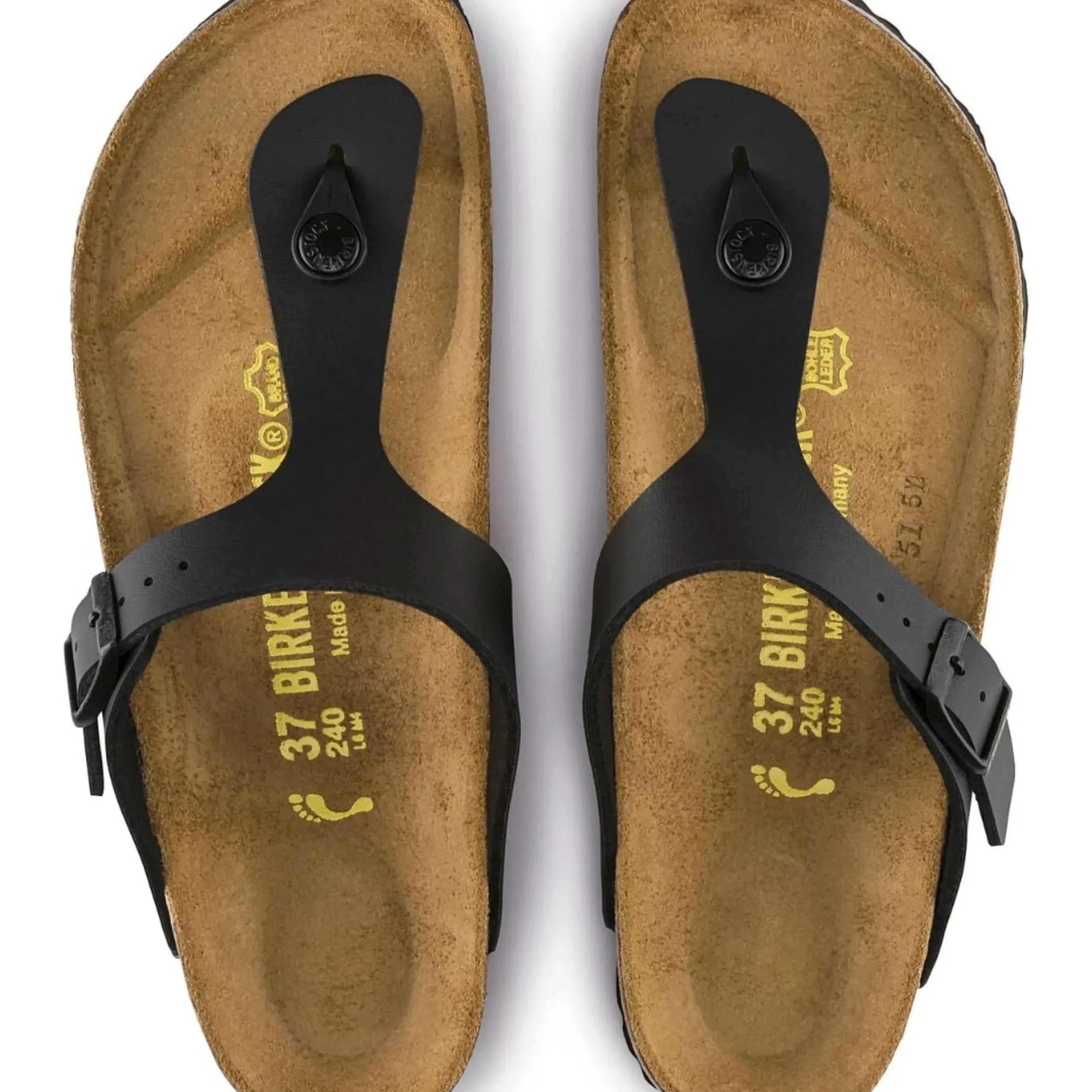 New Birkenstock Gizeh Birko-Flor Black Thong Sandal