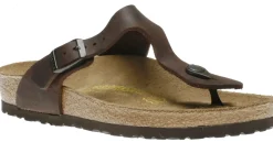 Outlet Birkenstock Gizeh Habana Brown Oiled Leather Thong Sandal