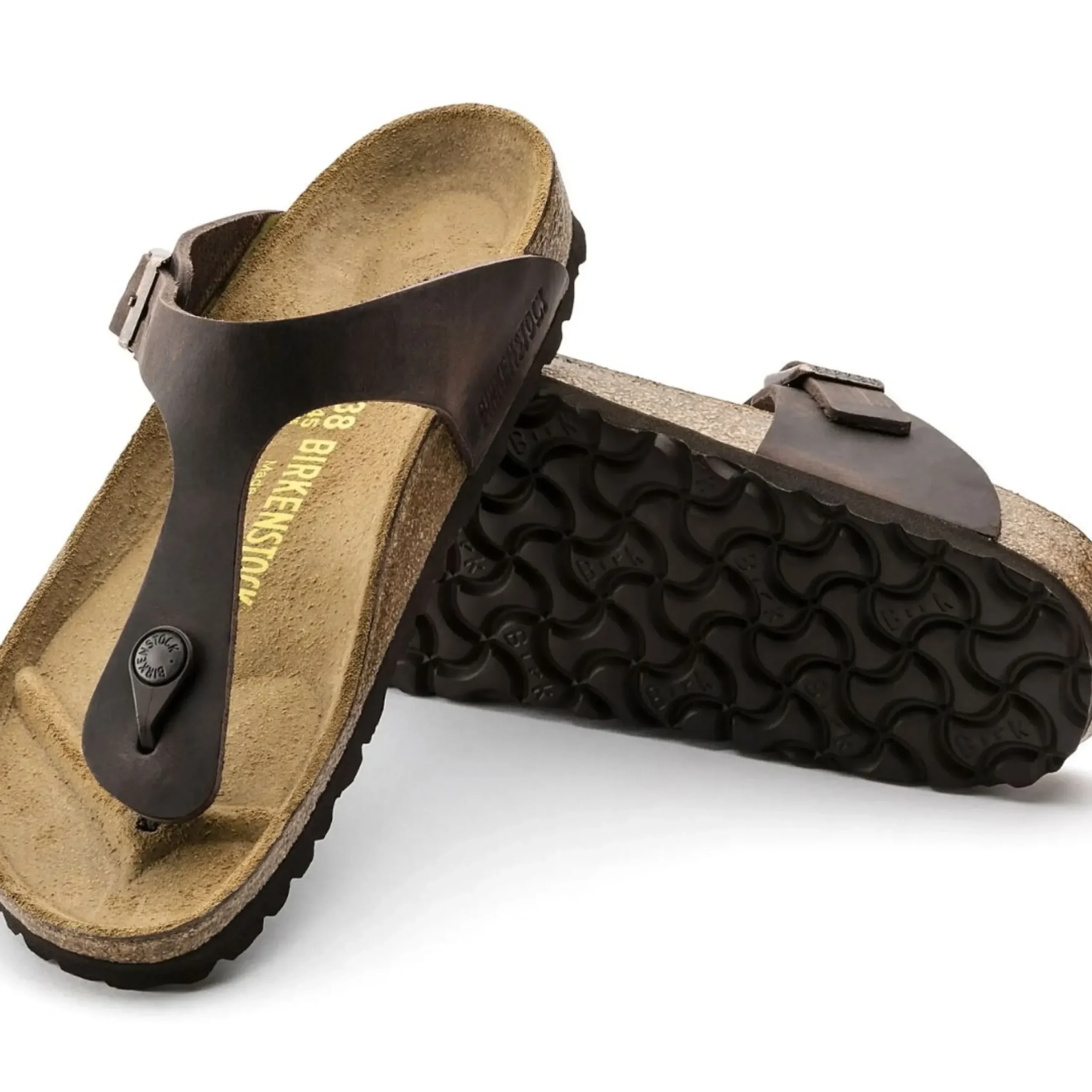 Outlet Birkenstock Gizeh Habana Brown Oiled Leather Thong Sandal