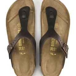 Outlet Birkenstock Gizeh Habana Brown Oiled Leather Thong Sandal