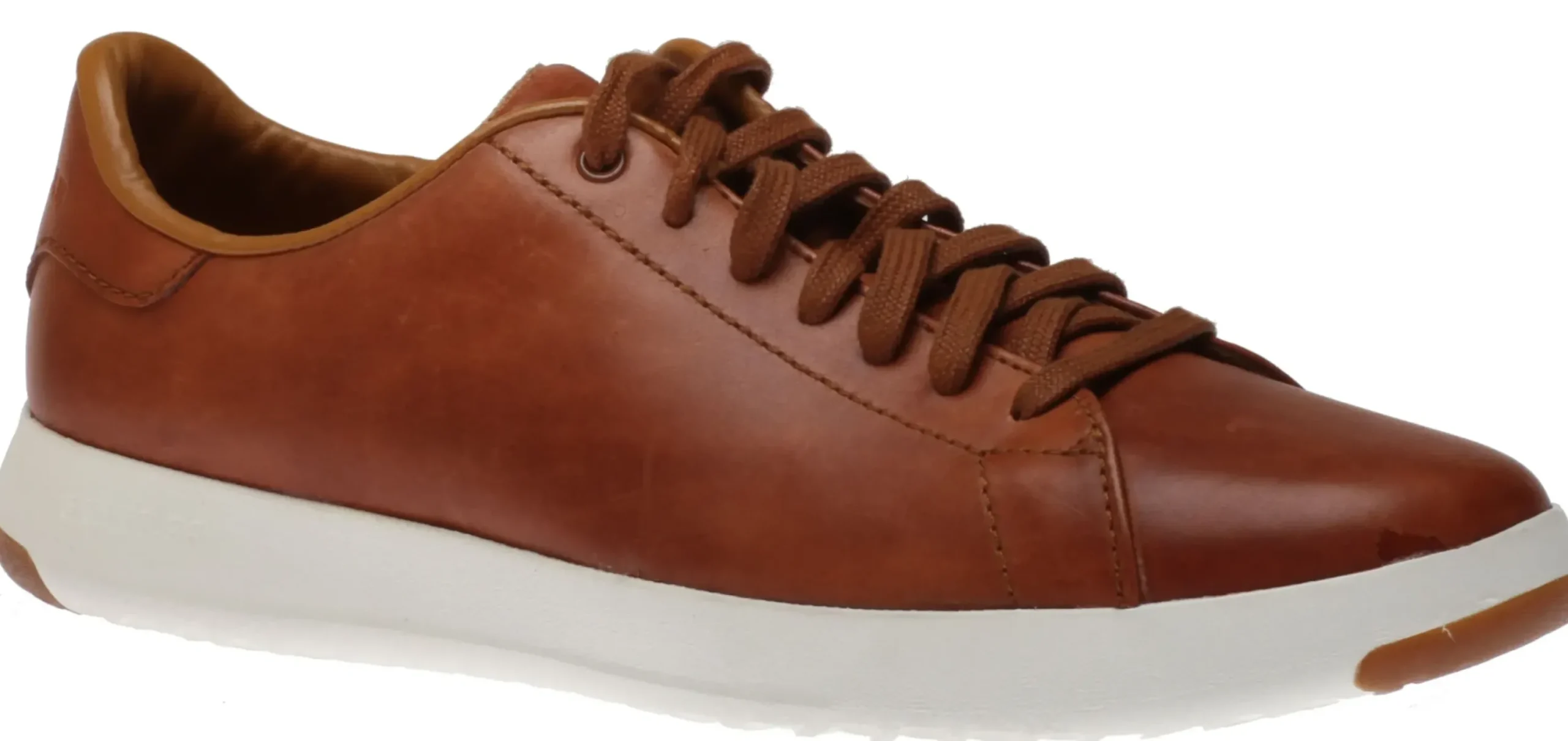 Cole Haan Grandpru00F8 Brown Leather Lace-Up Tennis Sneaker