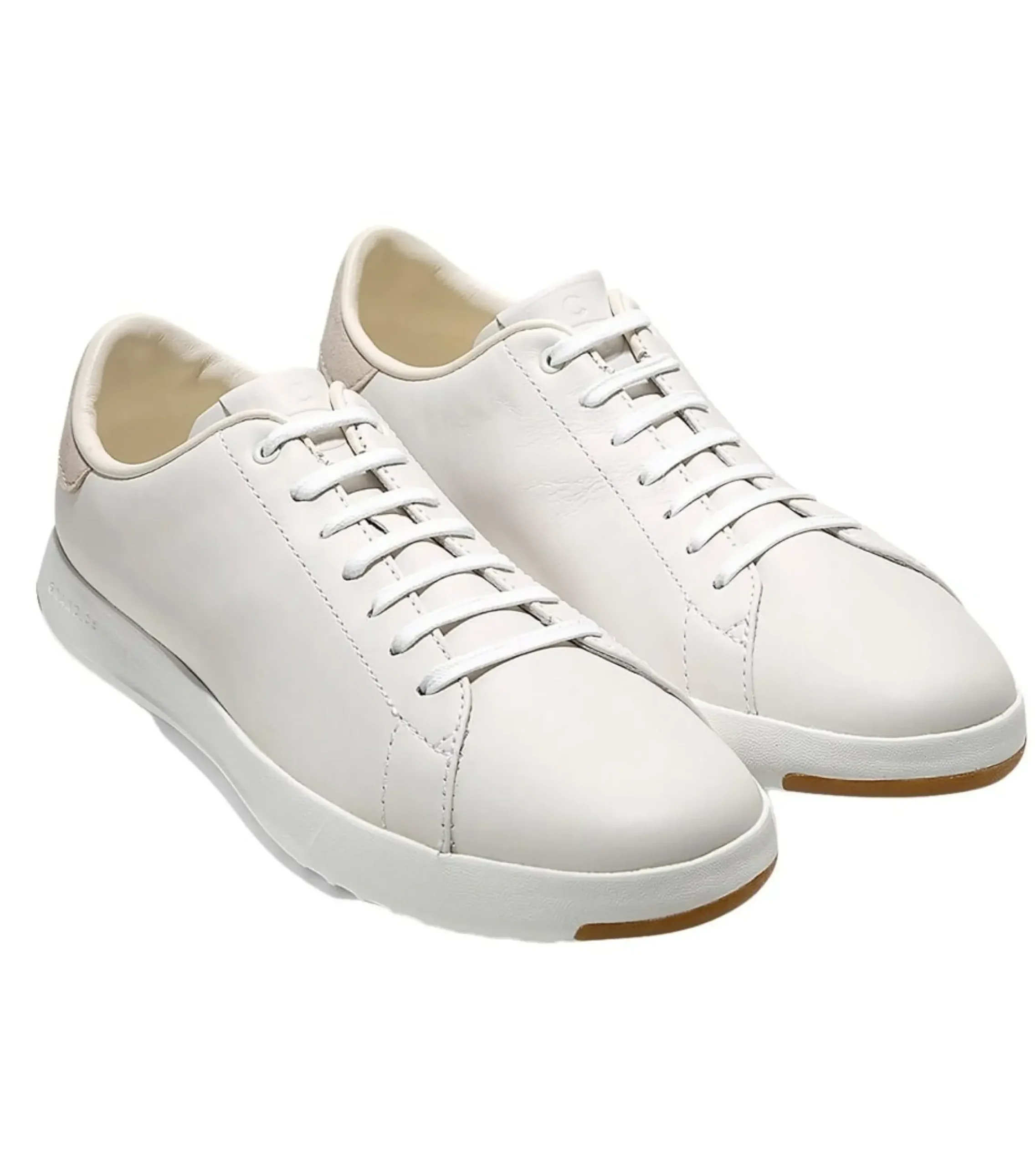 Online Cole Haan Grandpru00F8 White Leather Lace-Up Tennis Sneaker