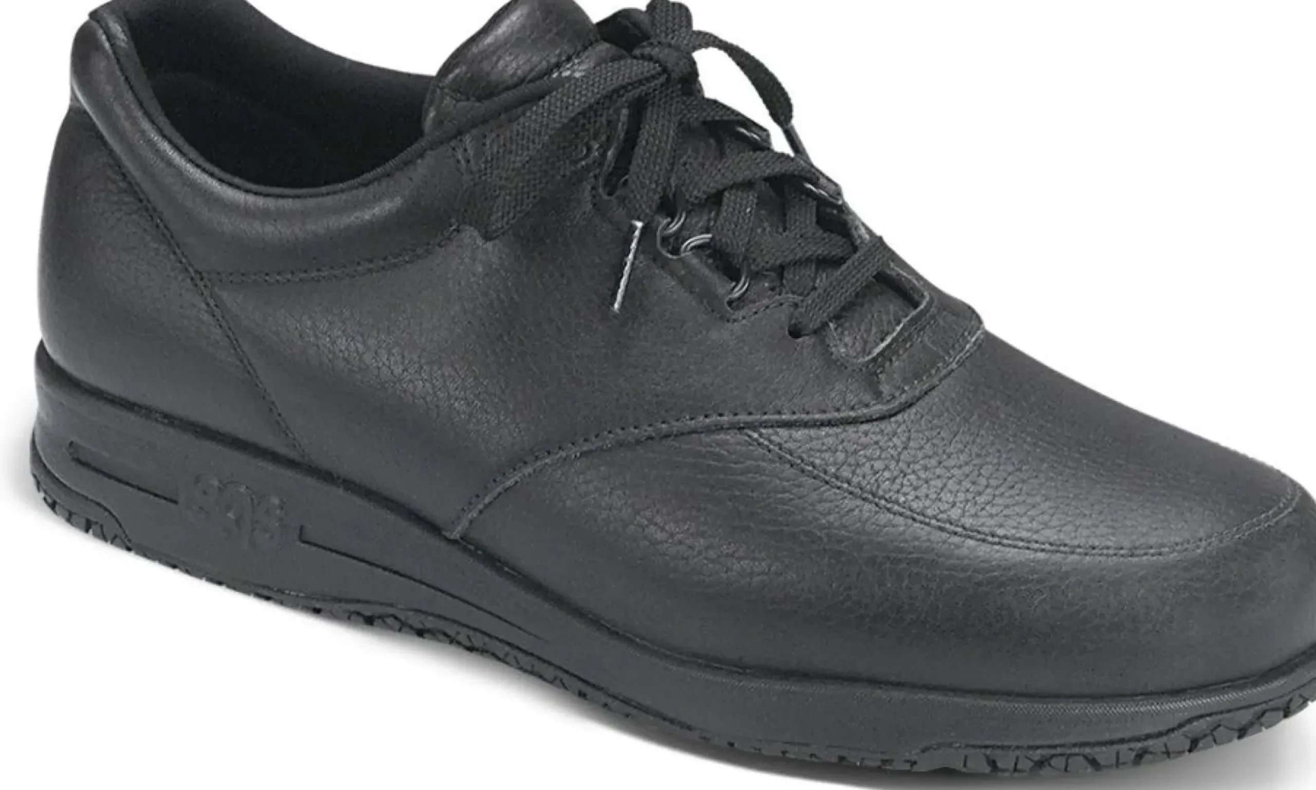 Best SAS Shoes Guardian Black Leather Non-Slip Lace-Up Walking Shoe