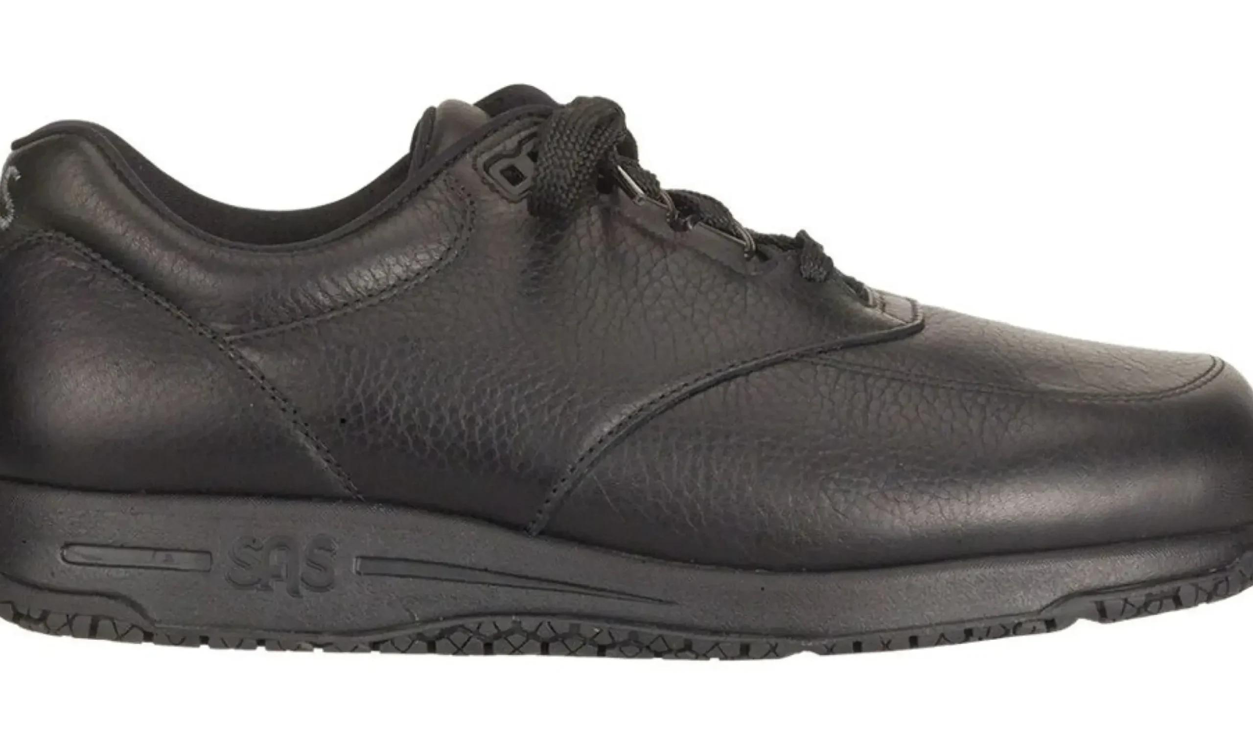 Best SAS Shoes Guardian Black Leather Non-Slip Lace-Up Walking Shoe