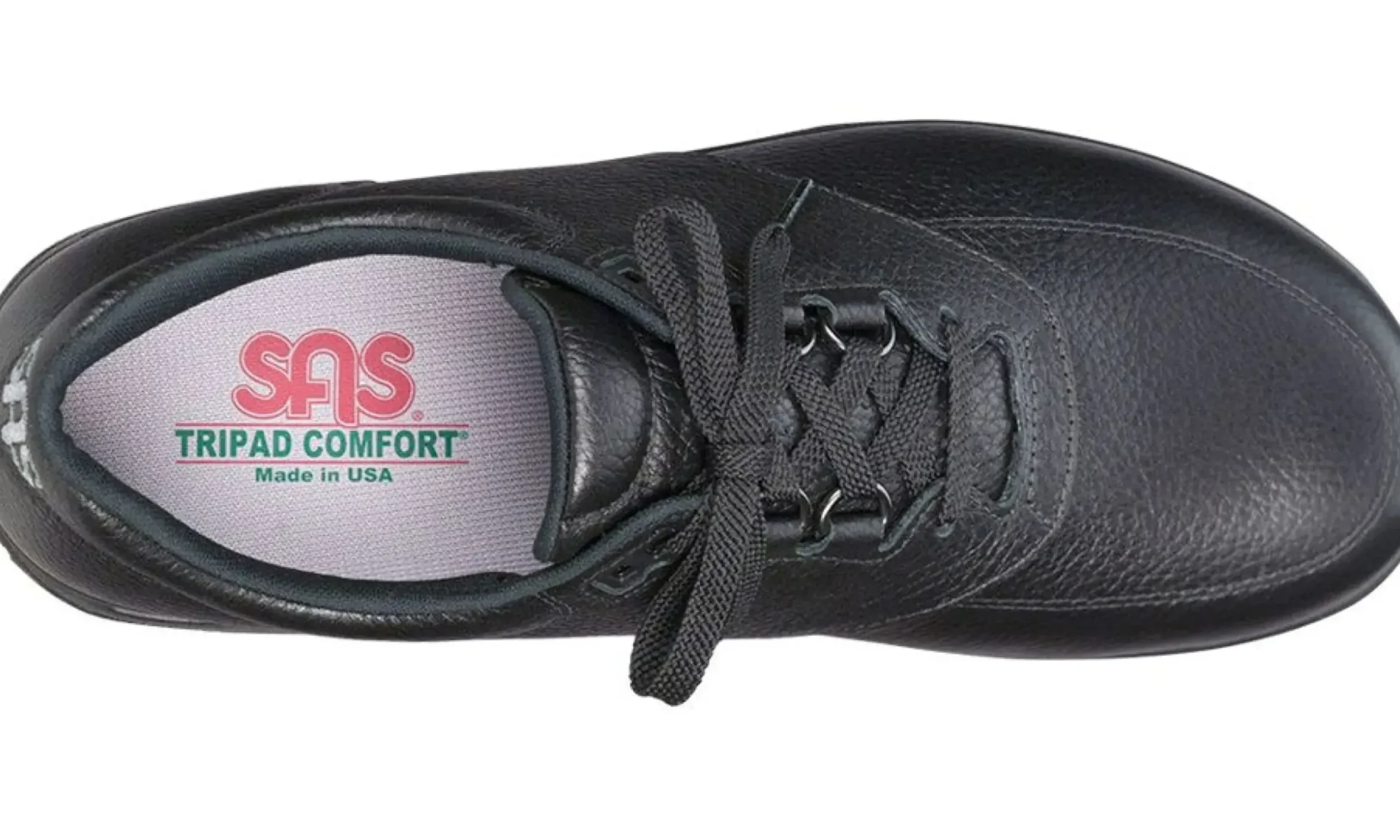 Best SAS Shoes Guardian Black Leather Non-Slip Lace-Up Walking Shoe