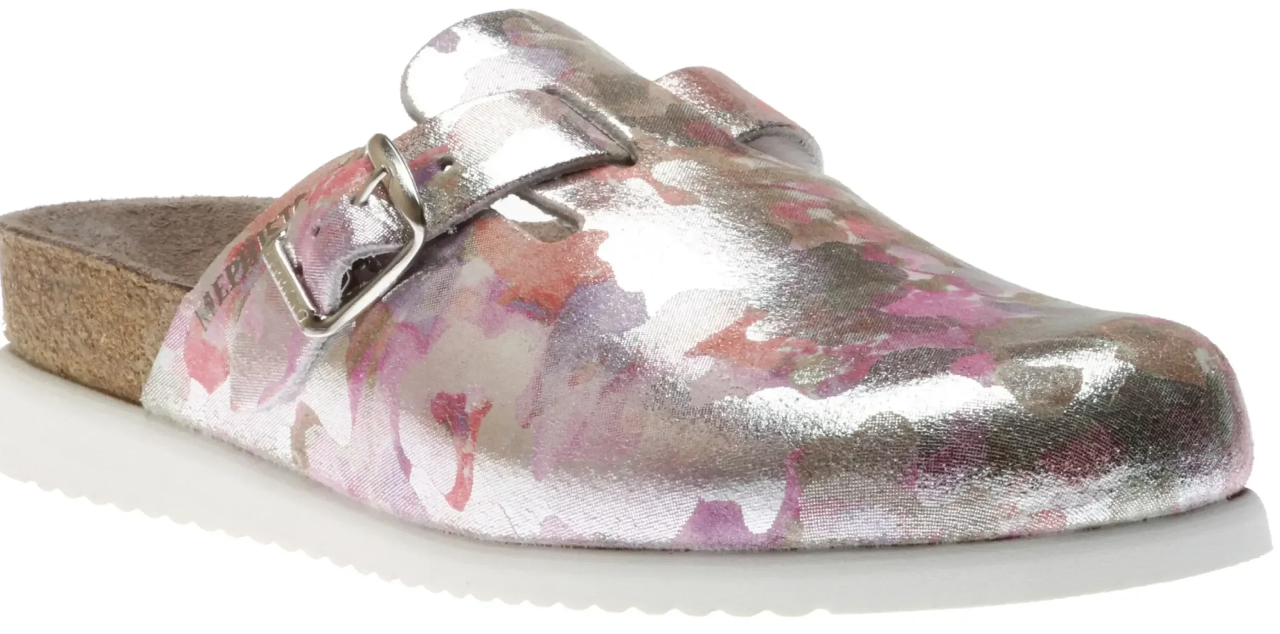 Discount Mephisto Halina Pink Silver Leather Clog