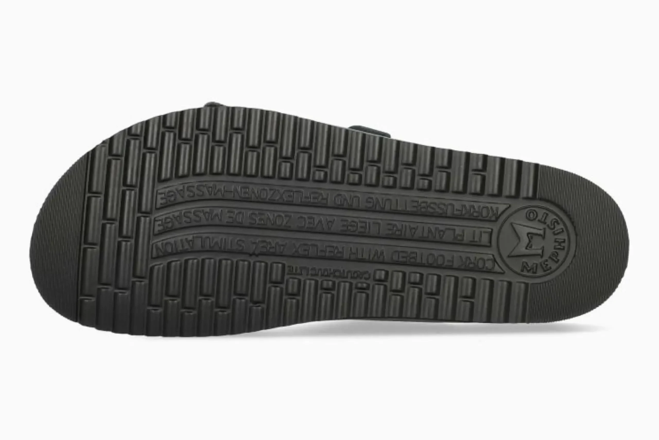 Clearance Mephisto Harmony Black Leather Slide Sandal