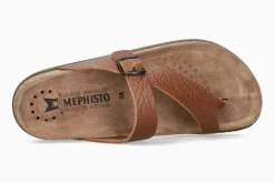 Discount Mephisto Helen Desert Brown Leather Thong Sandal