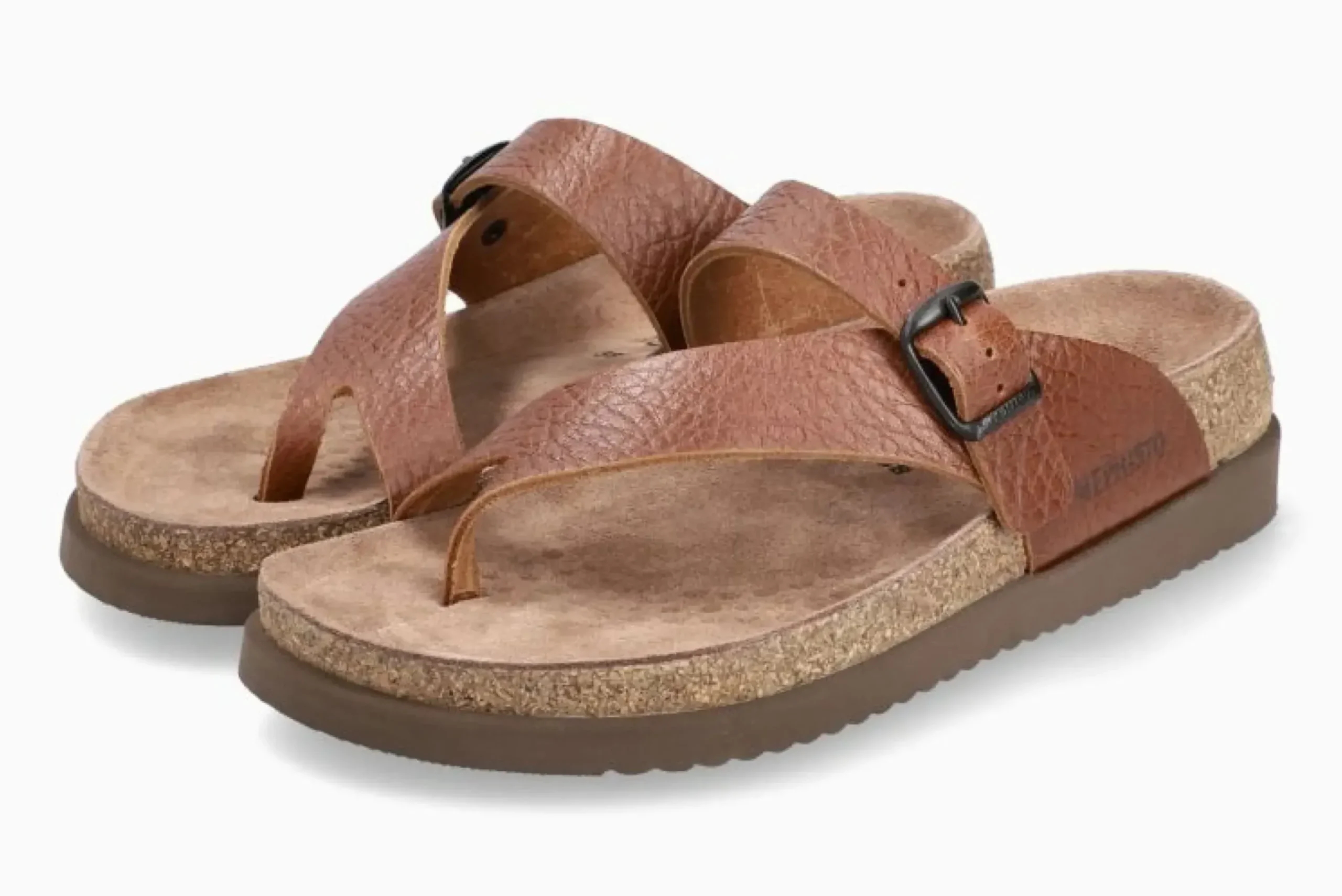 Discount Mephisto Helen Desert Brown Leather Thong Sandal