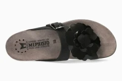 Outlet Mephisto Helen Flower Black Thong Sandal