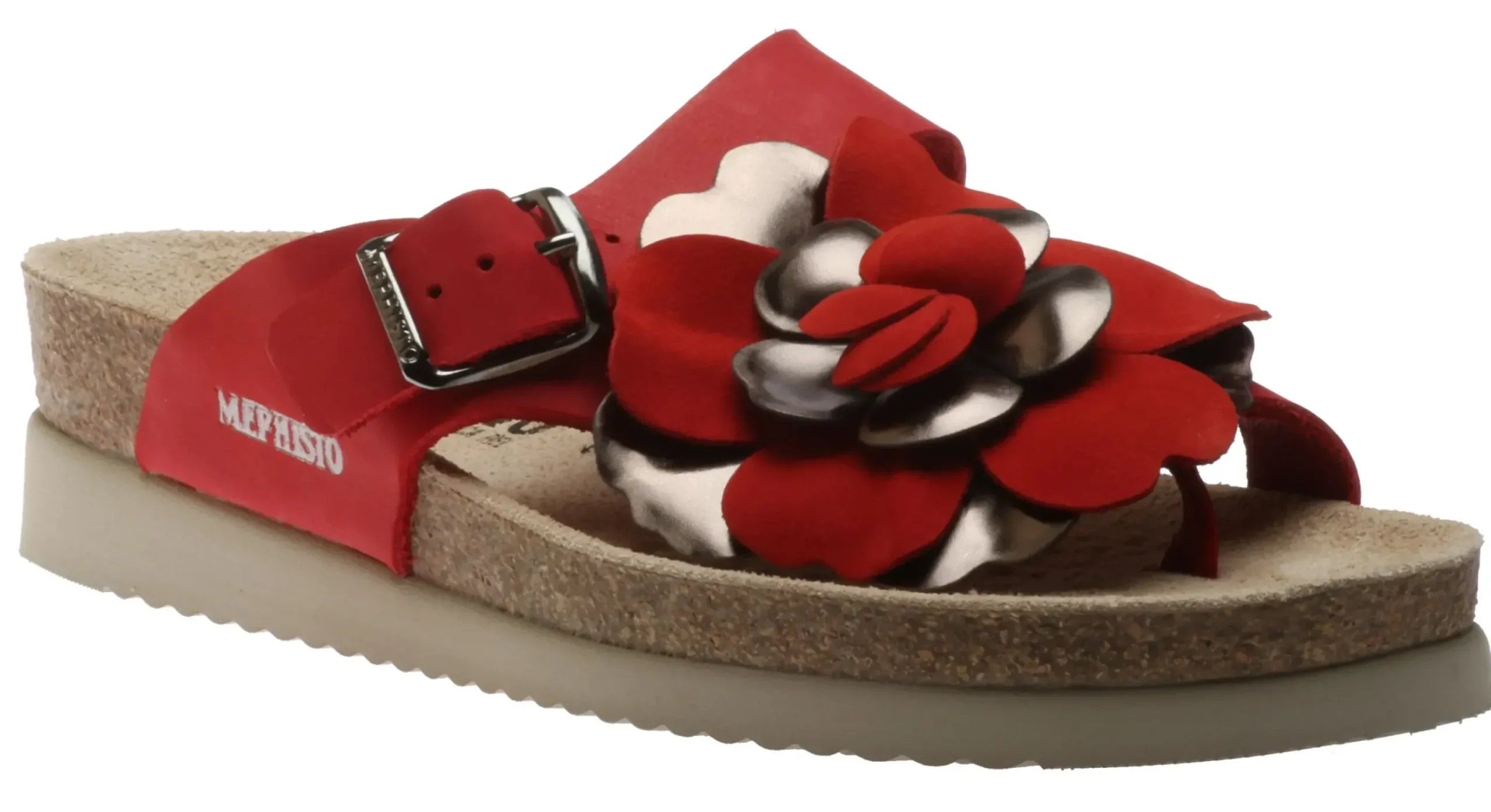 Discount Mephisto Helen Flower Red Thong Sandal
