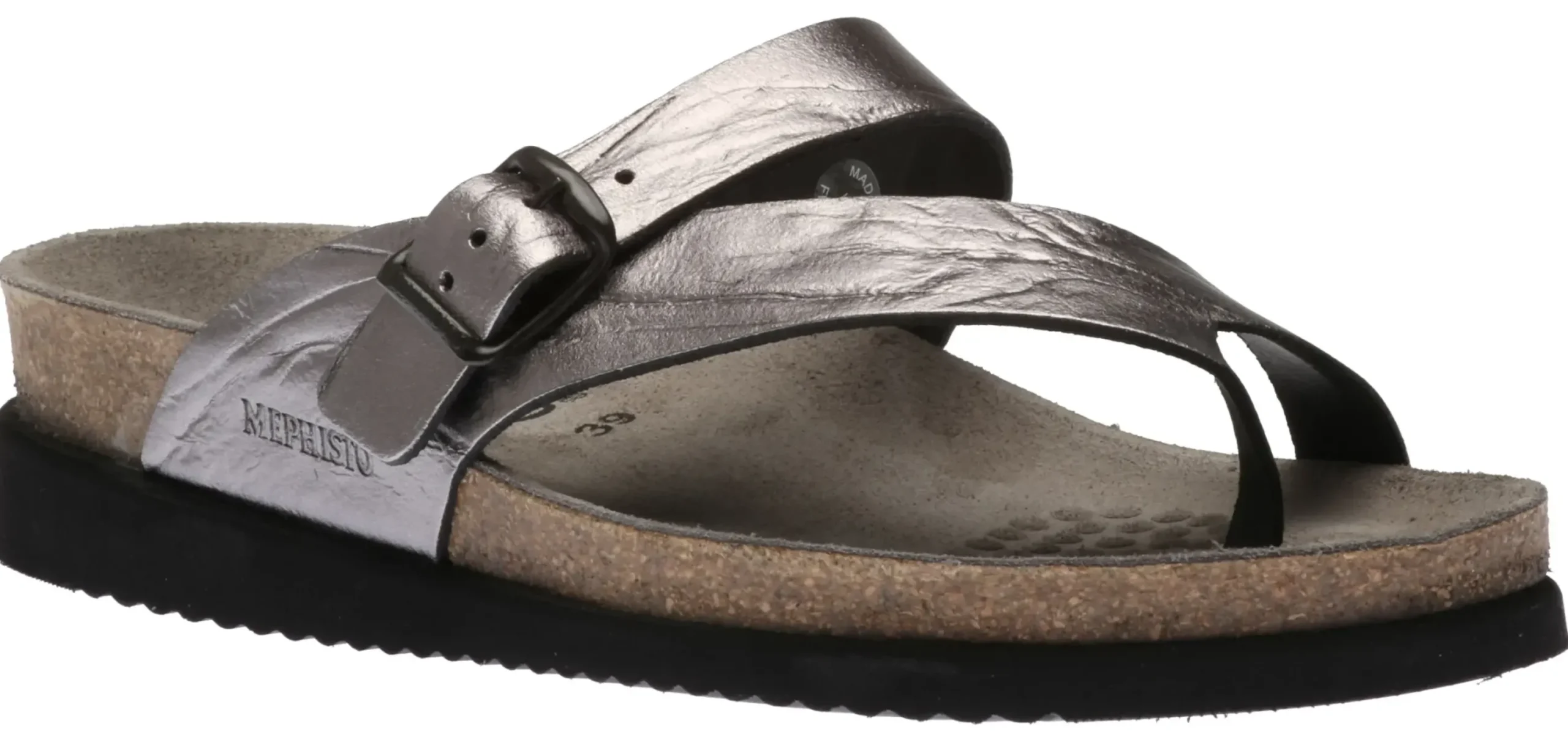 Best Mephisto Helen Metallic Grey Thong Sandal