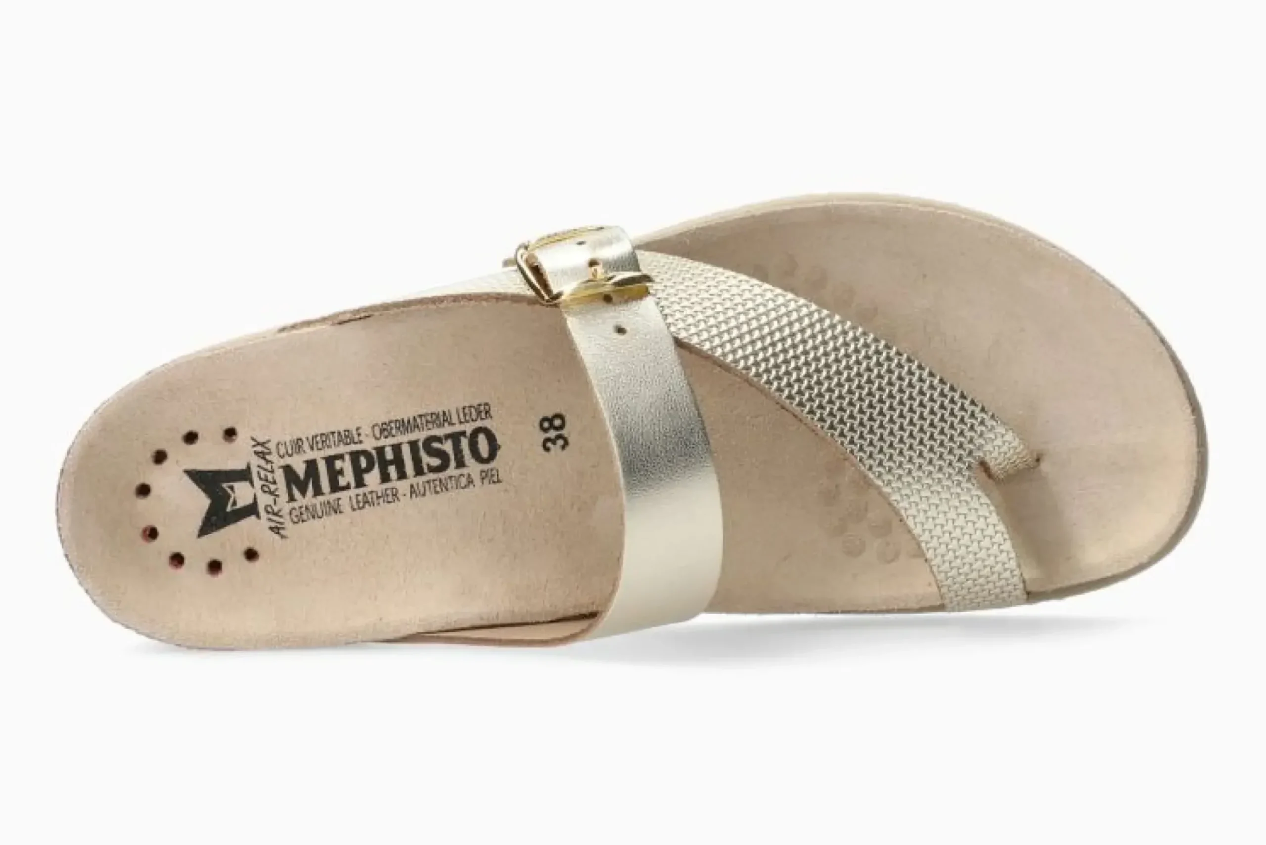 Best Mephisto Helen Mix Gold Flash Leather Thong Sandal