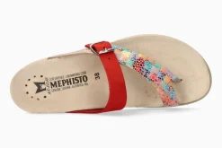 New Mephisto Helen Mix Multicolour Red Thong Sandal
