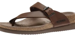 Mephisto Helen Plus Wide Width Brown Leather Thong Sandal