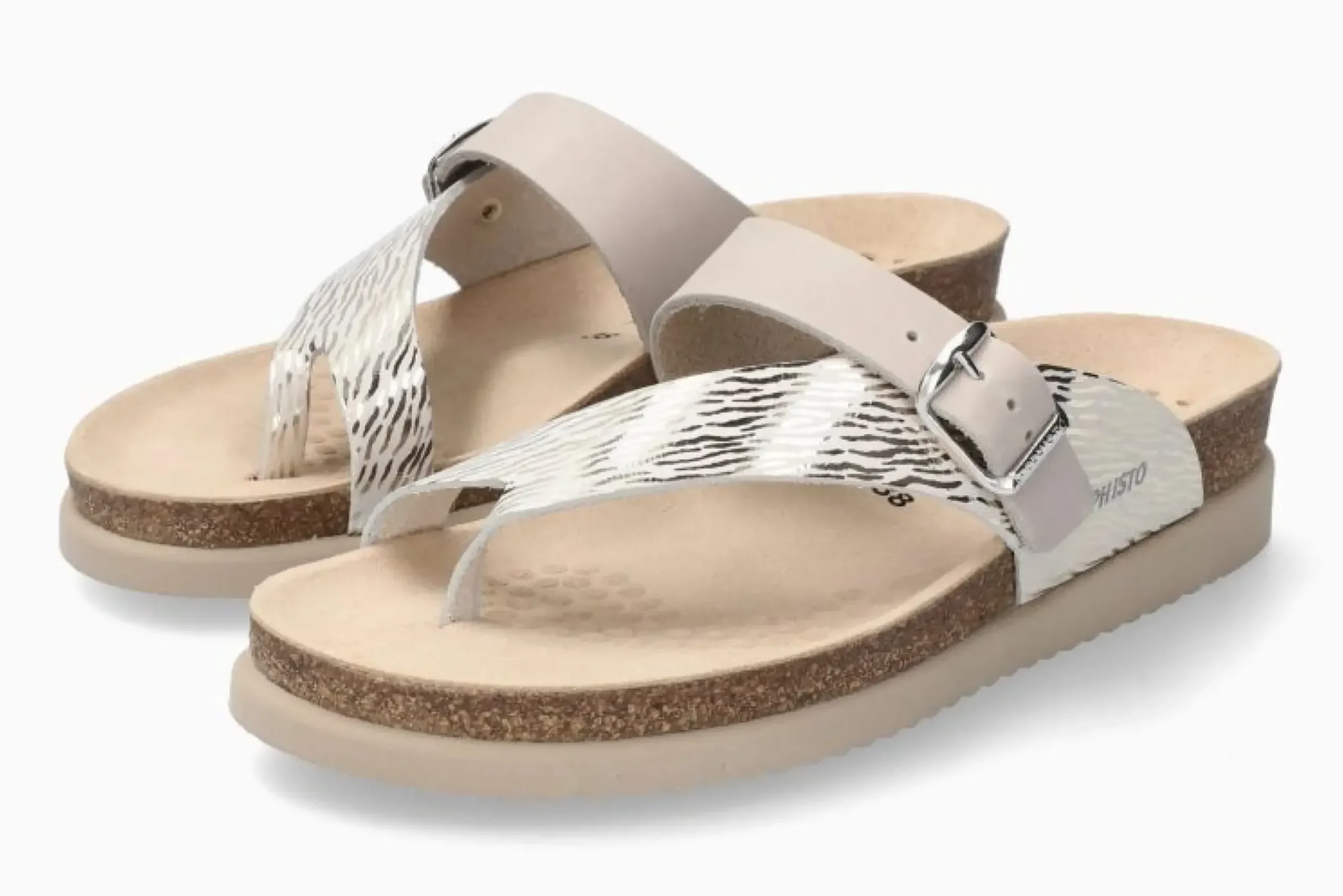 Clearance Mephisto Helen Zebra Grey Thong Sandal