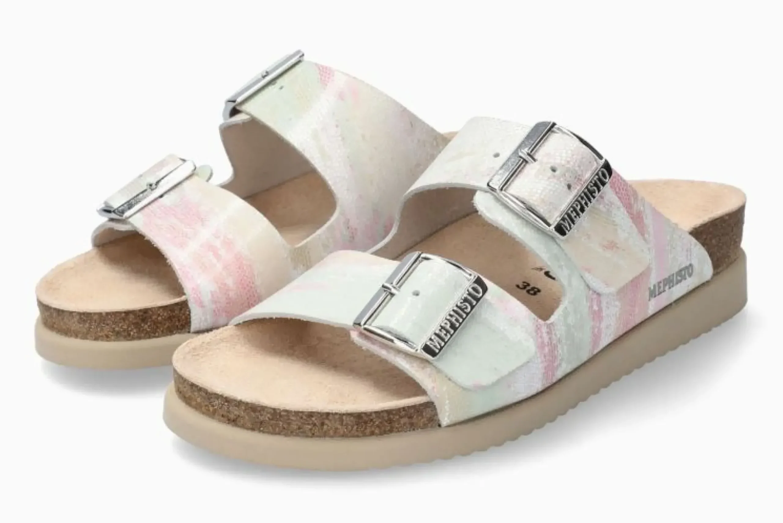 New Mephisto Hester Multicolour Pastel Slide Sandal