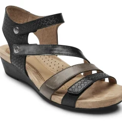 New Cobb Hill Hollywood 4-Strap Black Sandal