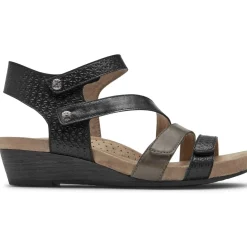 New Cobb Hill Hollywood 4-Strap Black Sandal