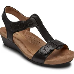Hot Cobb Hill Hollywood T-Strap Black Sandal