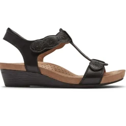 Hot Cobb Hill Hollywood T-Strap Black Sandal