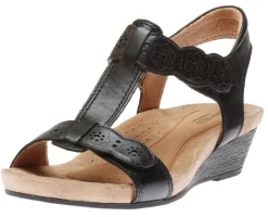 Hot Cobb Hill Hollywood T-Strap Black Sandal