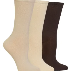Outlet Hotsox 3 Pack Solid Oyster Crew Socks