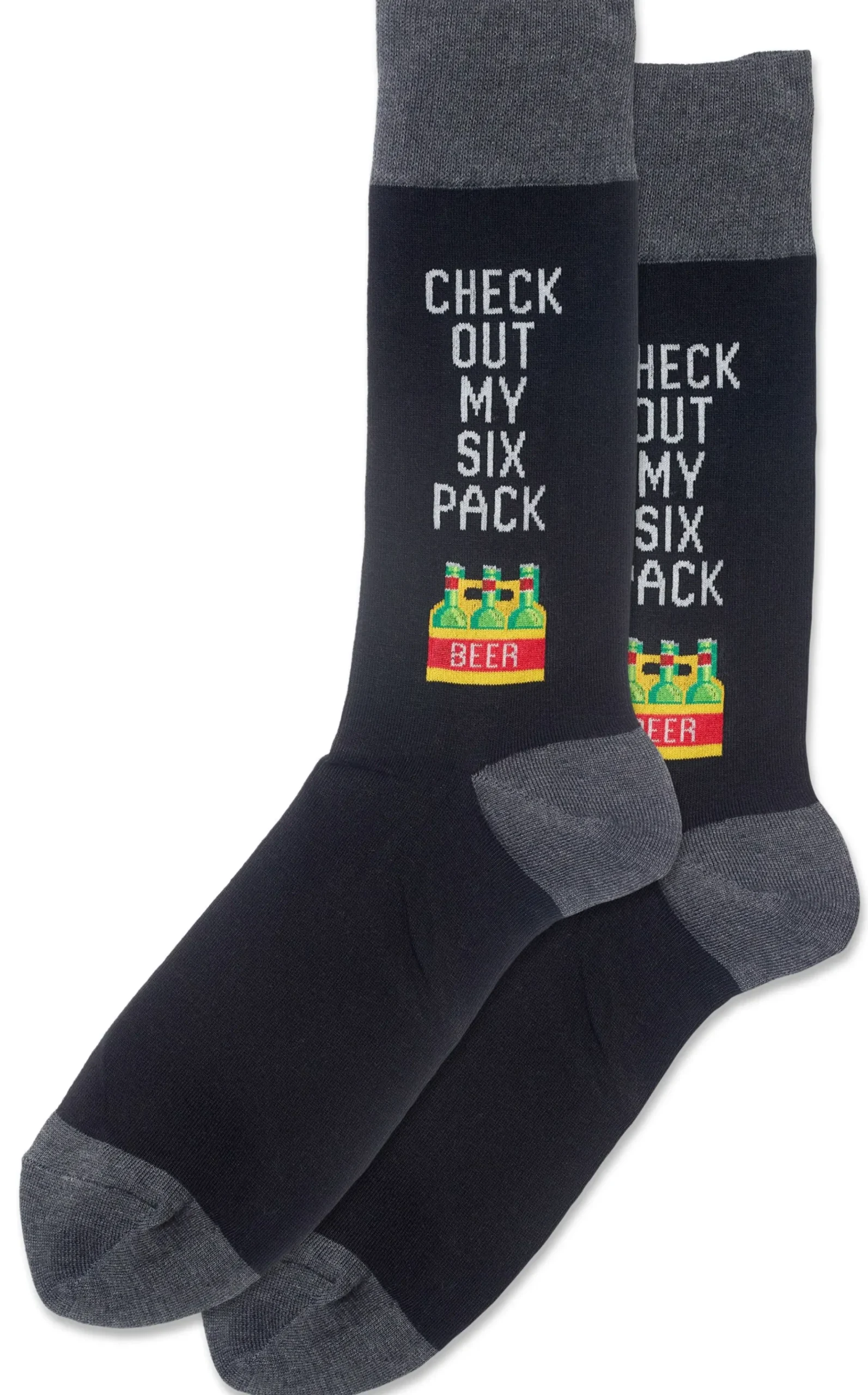 Clearance Hotsox Men's Check Out My Six Pack Crew Socks