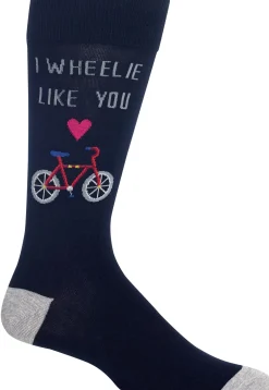 Online Hotsox Men's I Wheelie Like You Crew Socks