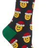 Hot Hotsox Women's Santa Smile Emoji Crew Socks