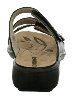Online Romika Ibiza 66 Black Leather Slide Sandal