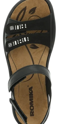 Online Romika Ibiza 86 Black Leather Slingback Sandal