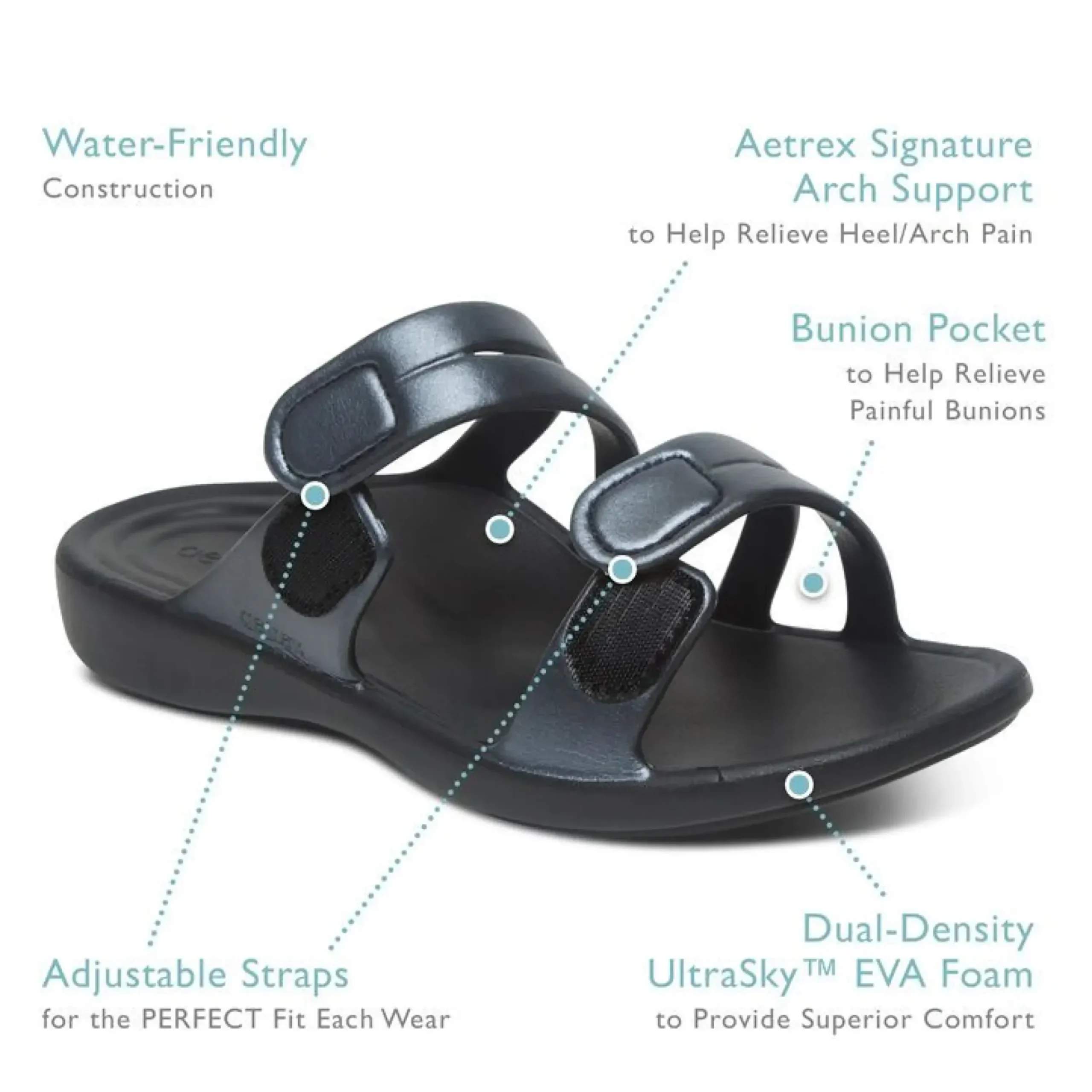 New Aetrex Janey Sport Black