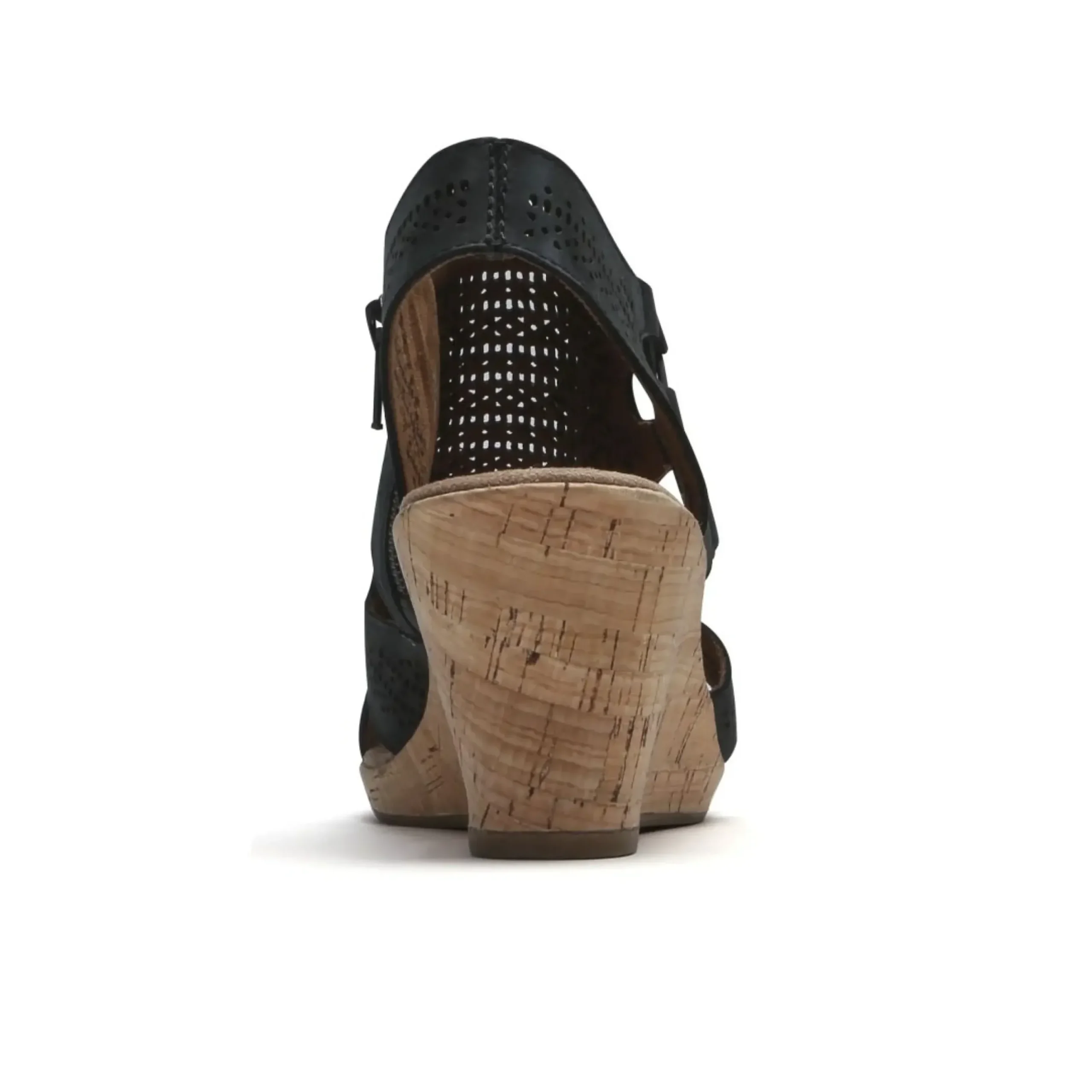 Sale Cobb Hill Janna Black Nubuck Wedge Sandal