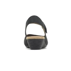 Sale Rockport Judson Black Perforated Leather Wedge Sandal