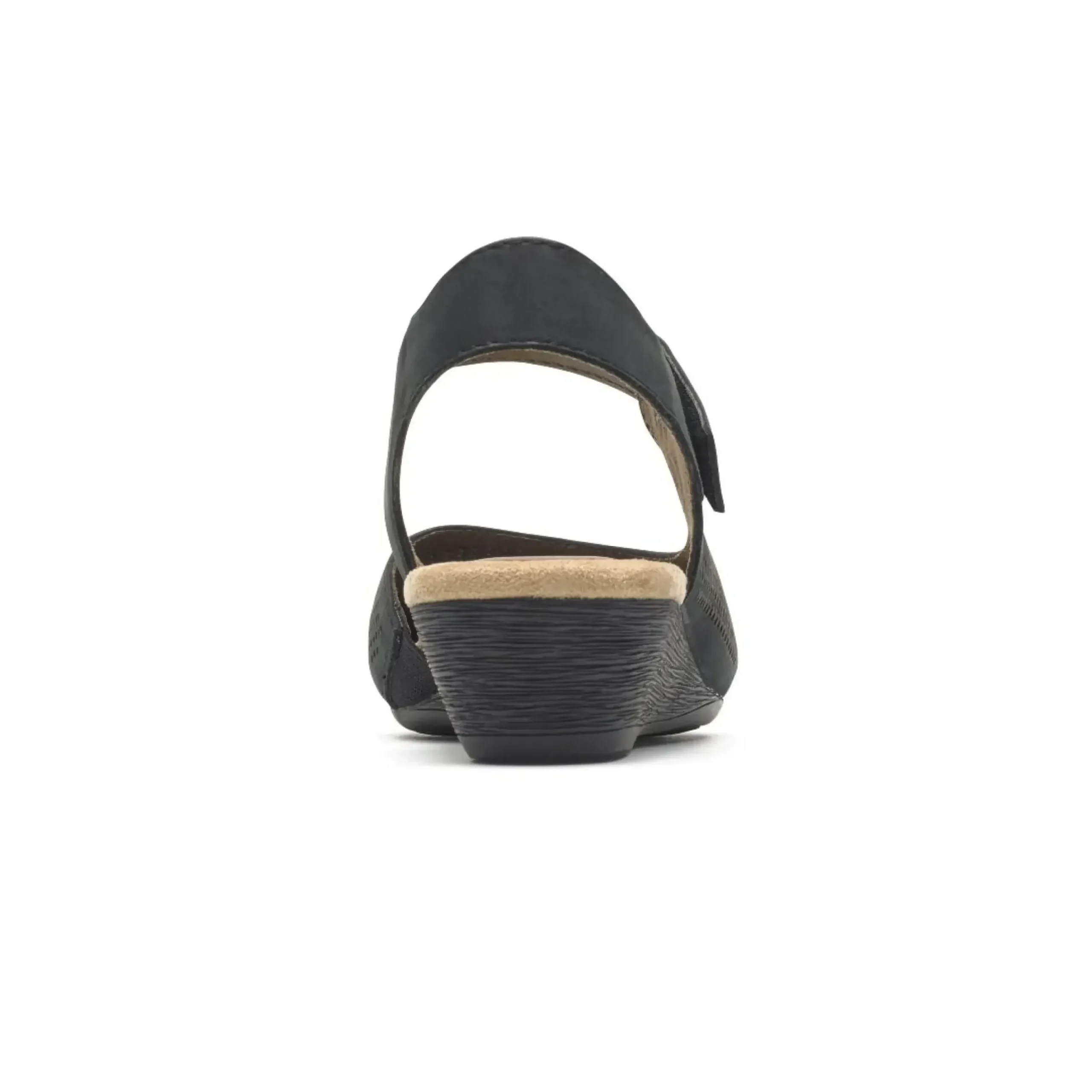 Sale Rockport Judson Black Perforated Leather Wedge Sandal
