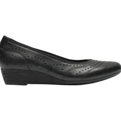 Hot Rockport Judson Black Perforated Leather Wedge Pump