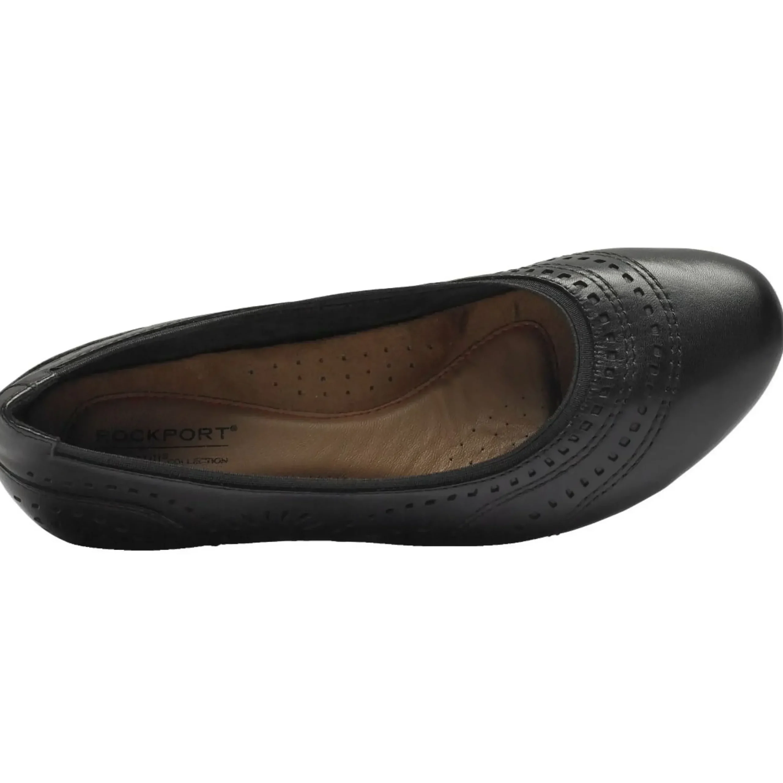 Hot Rockport Judson Black Perforated Leather Wedge Pump