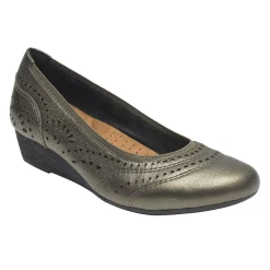 Best Rockport Judson Metallic Perforated Leather Wedge Pump