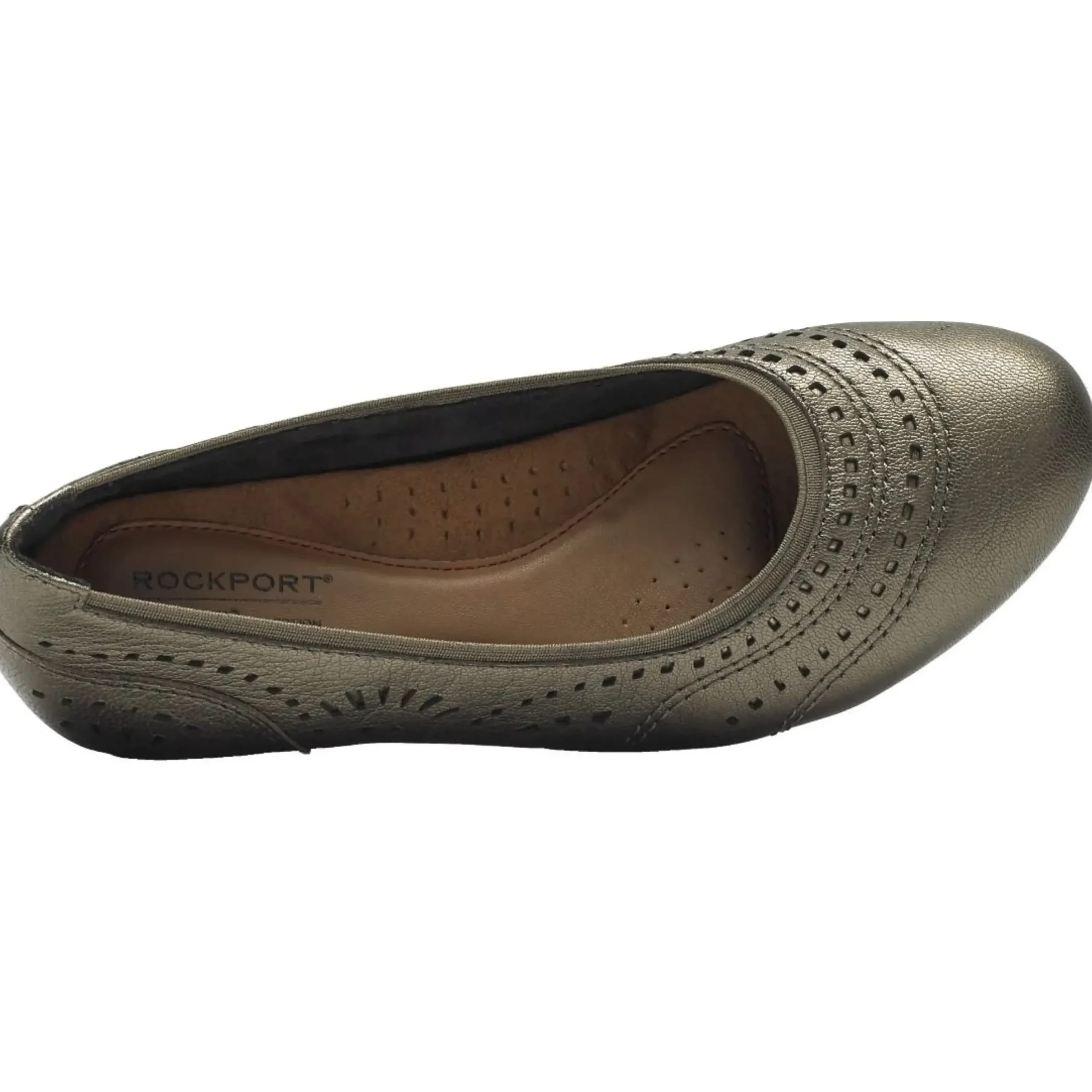 Best Rockport Judson Metallic Perforated Leather Wedge Pump