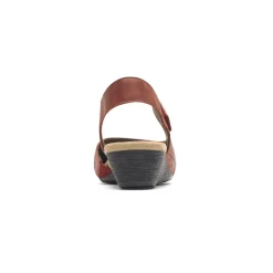 Outlet Rockport Judson Red Perforated Leather Wedge Sandal