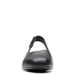 Best Clarks Juliet Pull Black Leather Slingback Heel