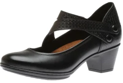 Cobb Hill Kailyn Asymmetrical Black Leather Mary Jane