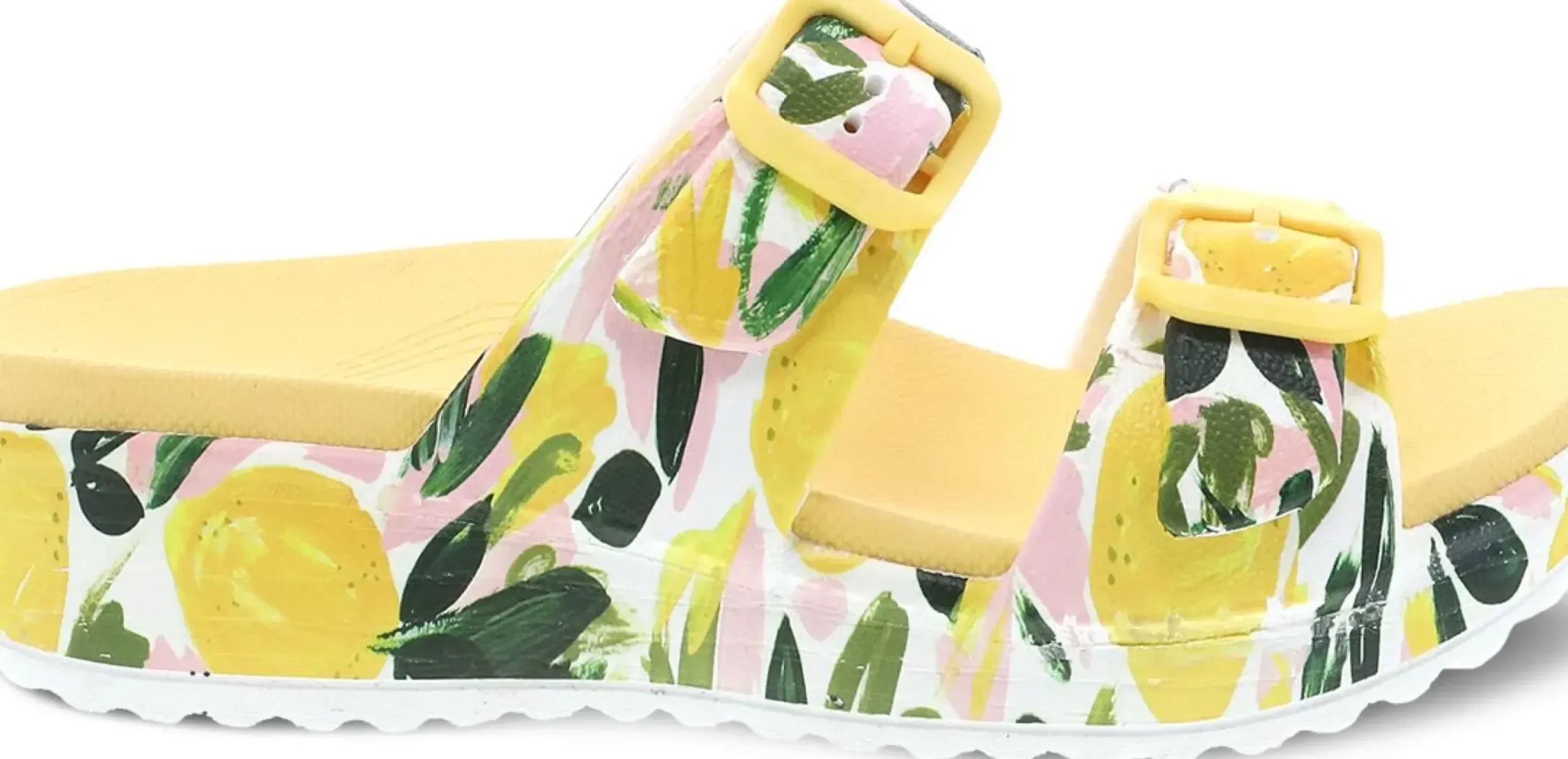 Best Dansko Kandi Lemons Yellow Eva Double Strap Slide Sandal