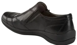 Outlet Earth Kara Faraday Black Leather Zipper Slip-On Shoe