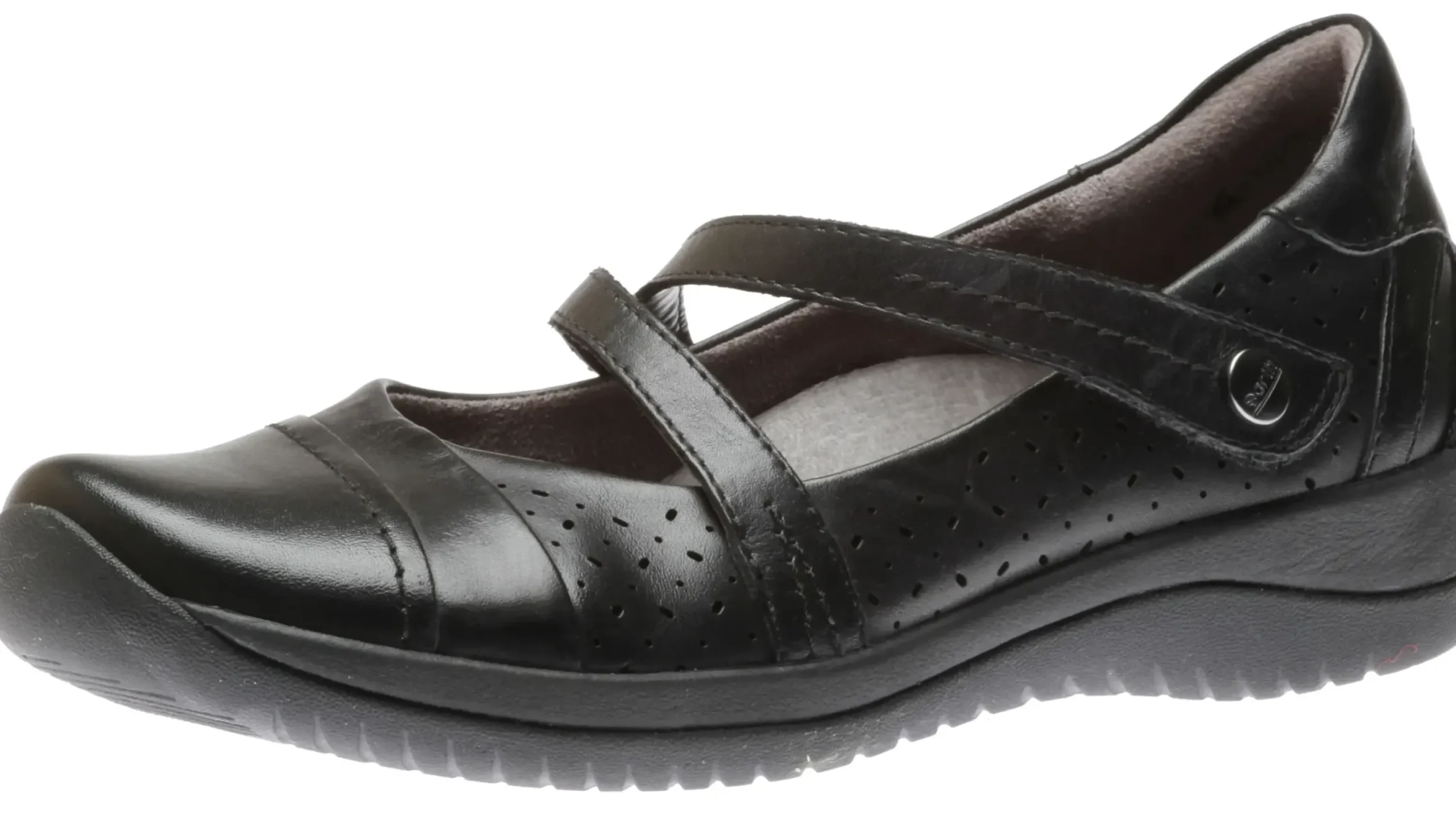 Online Earth Kara Galilei Black Perforated Leather Mary Jane Shoe